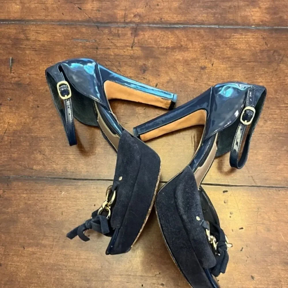 White House Black Market Women's Heels‎ Navy Size 8.5